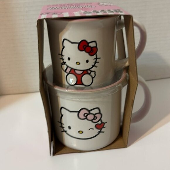 Hello Kitty big and little 2pc mug set Brand new in box - Picture 2 of 10